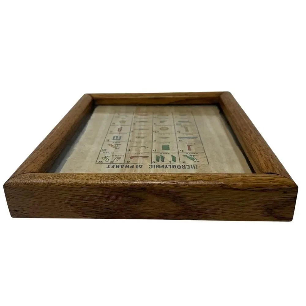 Dr Ragab Papyrus Institute Framed Hieroglyphic Alphabet Papyrus Art